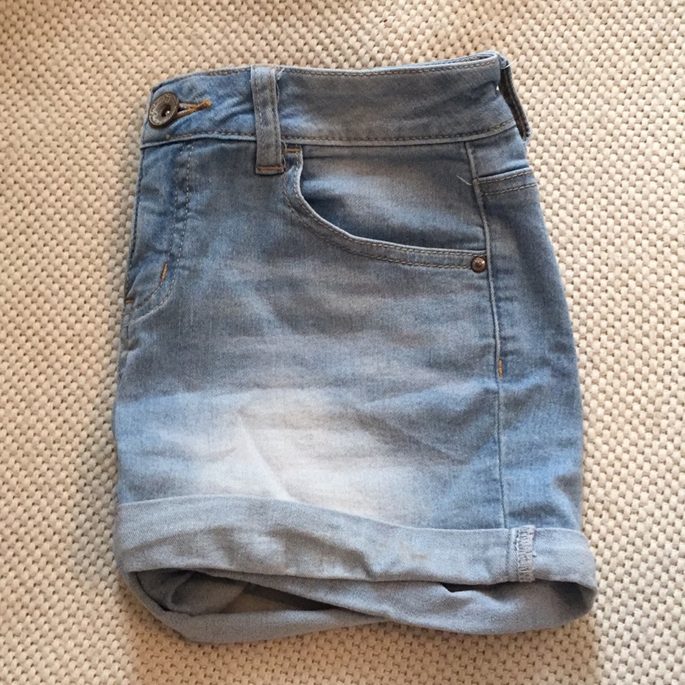 Justice light wash shorts